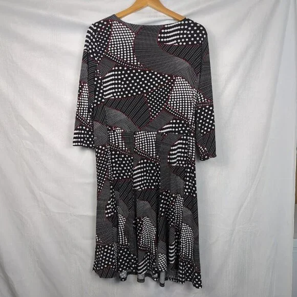 Rekucci 3/4 Sleeve Polka Dot Midi Dress - Picture 5 of 5